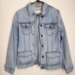 Vintage Eddie Bauer 20 Metal Button Blue Denim Jean Jacket Women Medium Top Auth
